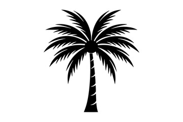 Obraz premium Palm tree for logo silhouette icon on a white background
