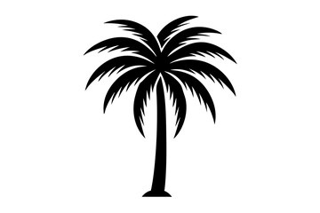Palm tree for logo silhouette icon on a white background