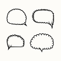Hand drawn speech bubble. Sketch comic cloud shape. Hand drawn doodle style. Speech bubble chat (6)