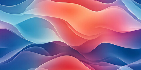 Smooth gradient pattern with soft waves in warm red, blue, and orange tones, creating a tranquil and harmonious seamless tile with a soothing aesthetic.
