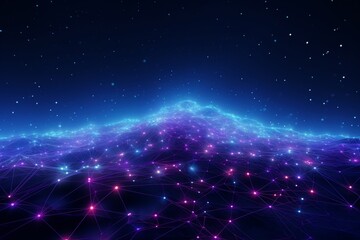 Fototapeta premium Abstract Glowing Network: A Futuristic Digital Art Illustration