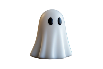 Isolated Ghost Figure Against A Transparent Background, Halloween Decoration Element
