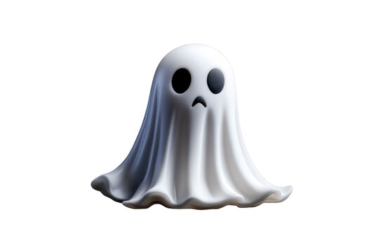 Isolated Sad Ghost Figure Against A Transparent Background, Halloween Decoration Element