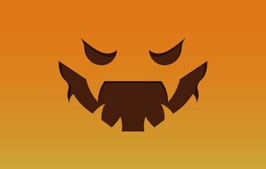 Happy Halloween illustration pumpkin evil face spooky backdrop banner
