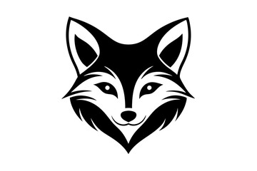 Smooth cute fox face logo on a white background 