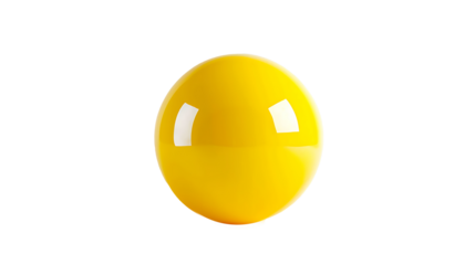 floated round yellow ball isolate on withe background