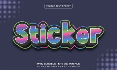 Realistic hologram Sticker Text Effect