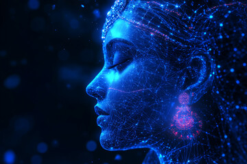 An abstract digital background featuring Devi Parvati, the Hindu goddess of love