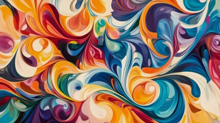 Fototapeta premium Abstract Swirls of Color A Digital Painting Exploration, digital art, abstract art, painting, swirls
