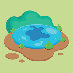 Puddle of Water Vector Illustration