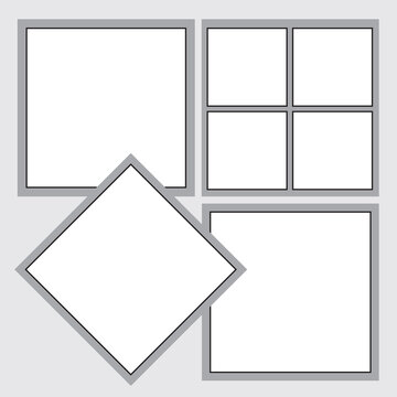 7 photo collage template. vector illustration, new collections