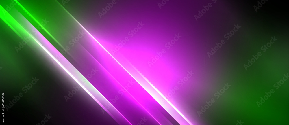 Aufkleber neon dynamic diagonal light rays background. techno digital geometric concept design for wallpaper, 