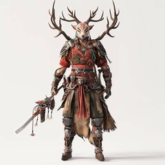 Obraz premium Anime Deer Warrior