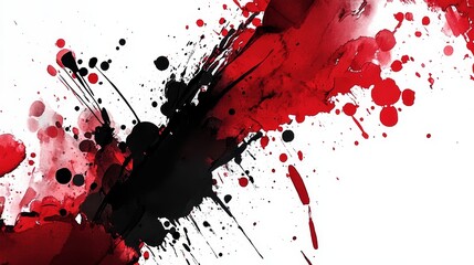 Crimson and Ink Abstract, splatter , abstract , art , painting