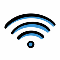 Wifi Hand Drawn Doodle Icon on a isolated white background (12)