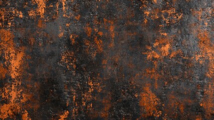 Fototapeta premium Rusty Metal Texture, Black and Orange, Grunge, Industrial, Background