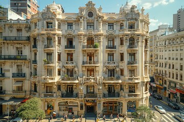 Fototapeta premium A large building with many windows and balconies