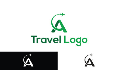  A Letter Logo, Logo A, modern minimalist A letter logo design transportation and traveling agency vector logo design with letter A Plane Logo can be used for company, icon