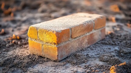 symbolic image of a single brick being placed on top of others, representing the slow, steady progress of building something meaningful from the ground up