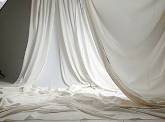 White Fabric Draped Over A Surface