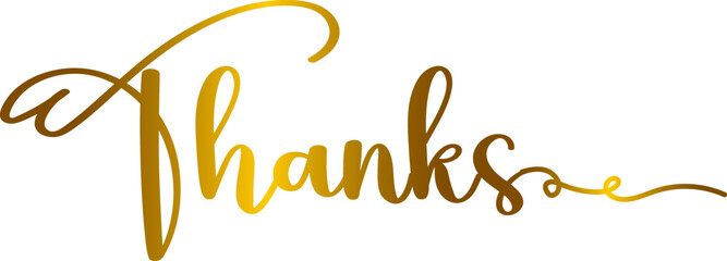 Thanks, Thanks You illustration word, Thanks gradient text