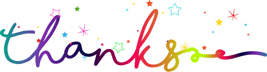 Obraz premium Thanks, Thanks You illustration word, Thanks gradient text