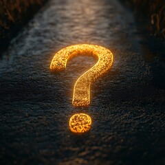 A glowing question mark icon hovering over a crossroads, representing a difficult decision or choice.