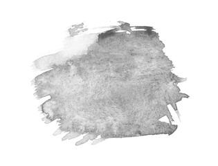 Abstract gray watercolor on white background.