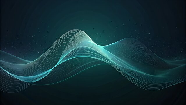 Illustration of abstract black wave digital background