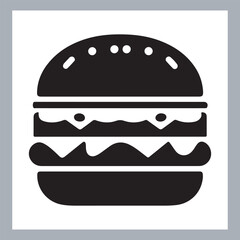 Logotype icons single burger illustration silhouettes in white background