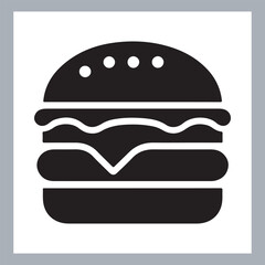 Logotype icons single burger illustration silhouettes in white background