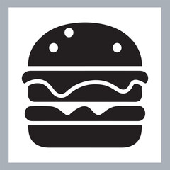 Logotype icons single burger illustration silhouettes in white background