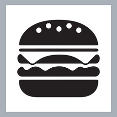 Logotype icons single burger illustration silhouettes in white background
