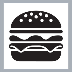 Logotype icons single burger illustration silhouettes in white background