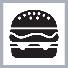 Logotype icons single burger illustration silhouettes in white background