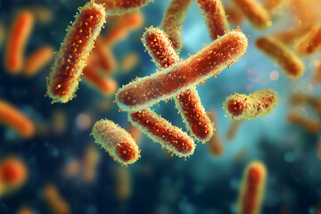 An abstract digital background illustrating the concepts of bacteria and vaccination