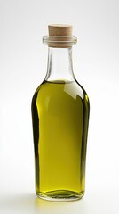 Glass Bottle of Olive Oil with Cork Stopper. Generative ai