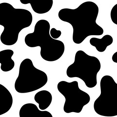 Cow seamless pattern. Black and white pattern.