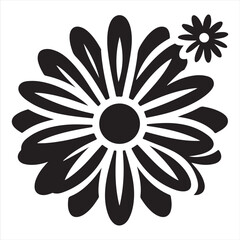 Flower silhouette graphic style with white background