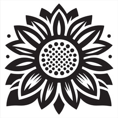 Flower silhouette graphic style with white background