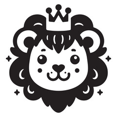Cute Lion emotion Icon Illustration sign design