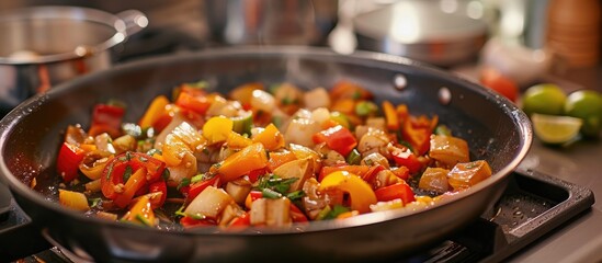 Stir Fried Mixed Vegetables In Frying Pan