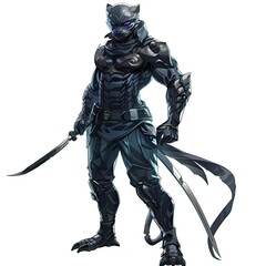 Fototapeta premium Anime Panther Warrior