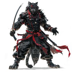 Fototapeta premium Anime Panther Warrior