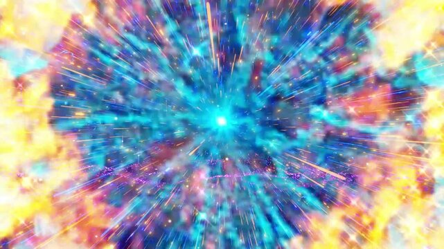 Big data technology neon cyberspace particles line animation