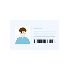 Student ID Card template. Education, access, identity, document concept. Flat vector character design isolated illustration.