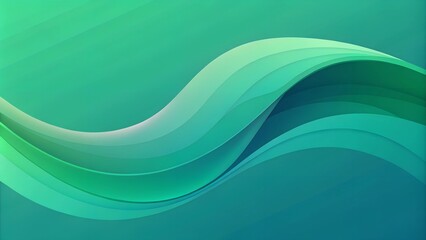 Obraz premium Illustration of abstract green wave digital background