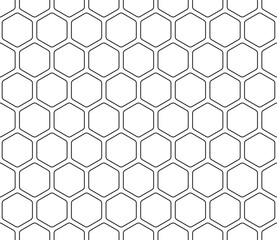 Abstract background with geometric mosaic shapes. Rounded hexagons mosaic pattern. Hexagonal cells. Seamless tileable vector illustration.