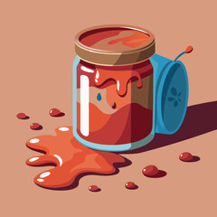 Spilled Jam Vector Illustration