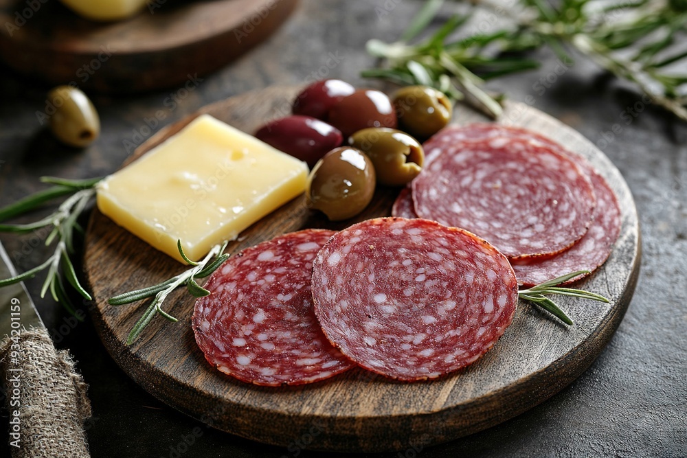 Poster salami with olive oil